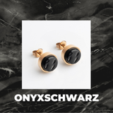 Foto von Stainless steel stud earrings with stone • Mother-of-pearl look • 8mm