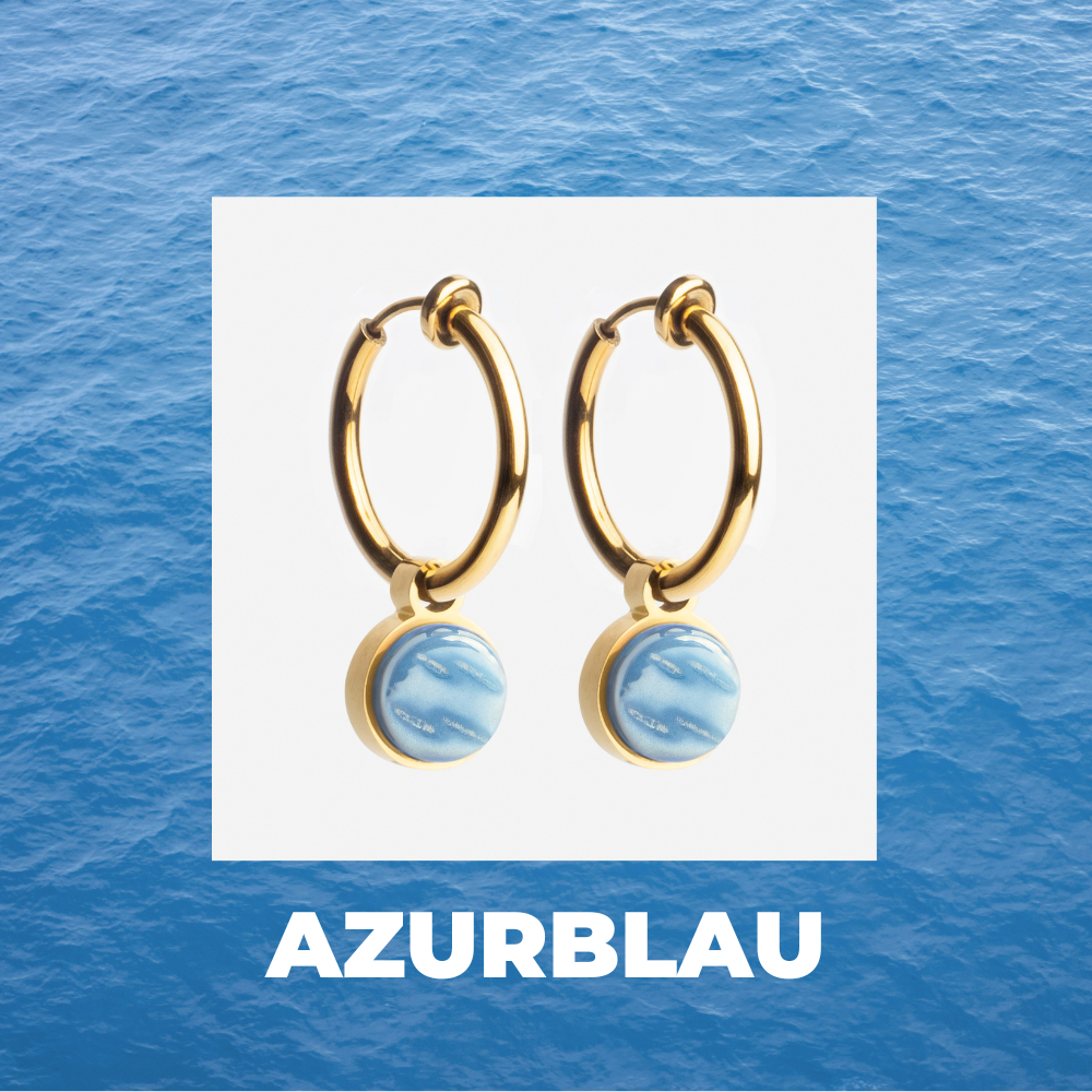 Foto von Hoop clip earrings with pendants • Mix & Match ear clips • 18mm