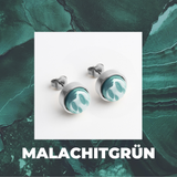 Foto von Stainless steel stud earrings with stone • Mother-of-pearl look • 8mm