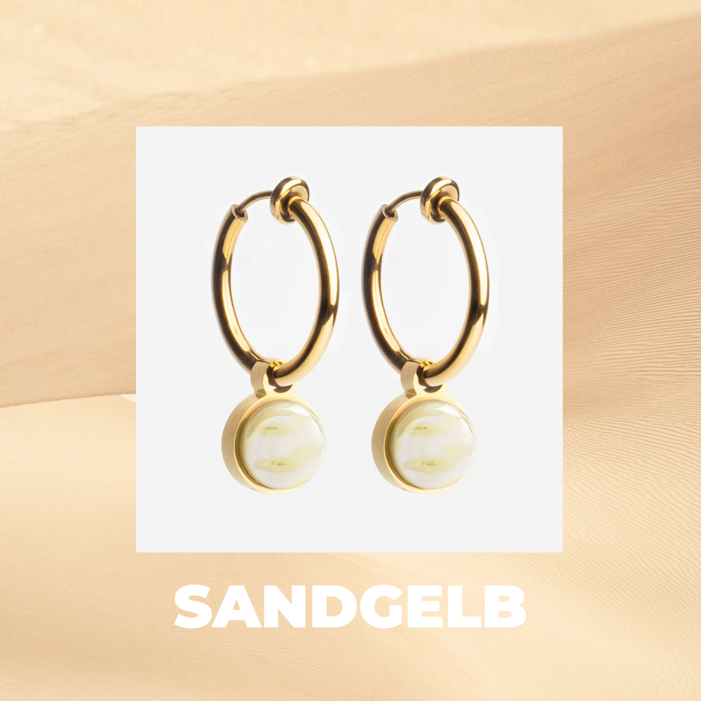 Foto von Hoop clip earrings with pendants • Mix & Match ear clips • 18mm