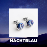 Foto von Stainless steel stud earrings with stone • Mother-of-pearl look • 8mm