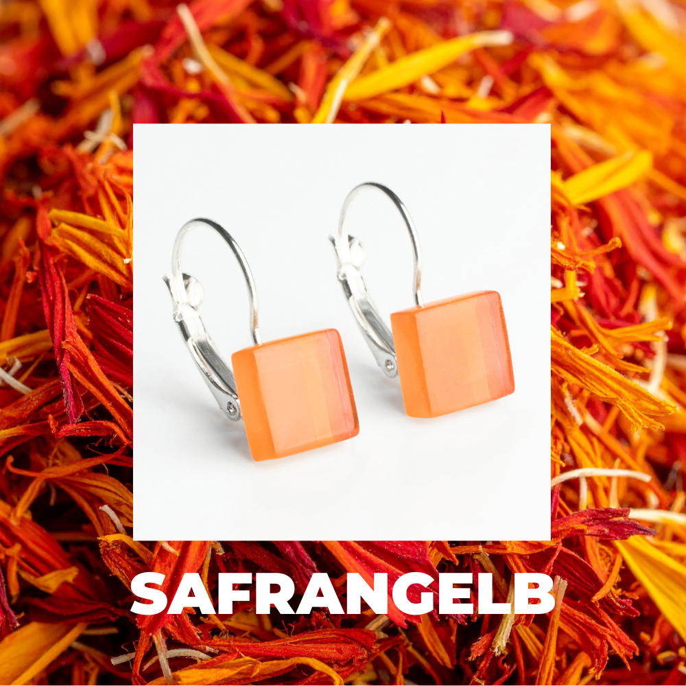 Foto von Geometrische Ohrringe aus Glas • 10mm