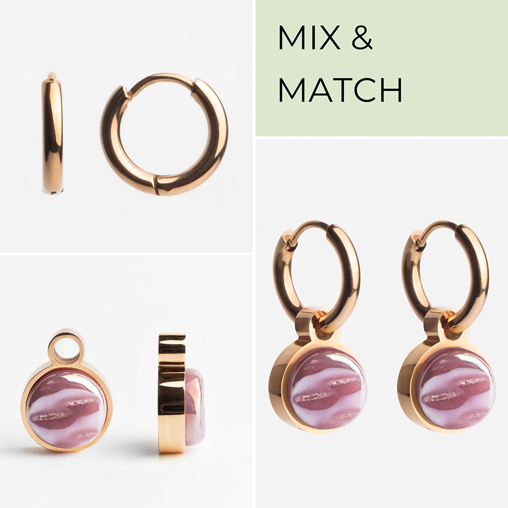 Foto von Hoop earrings with pendants • Mix & Match earrings • 12mm