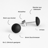 Foto von Schwarze Ohrstecker • Minimalistisch & rund • 7 mm