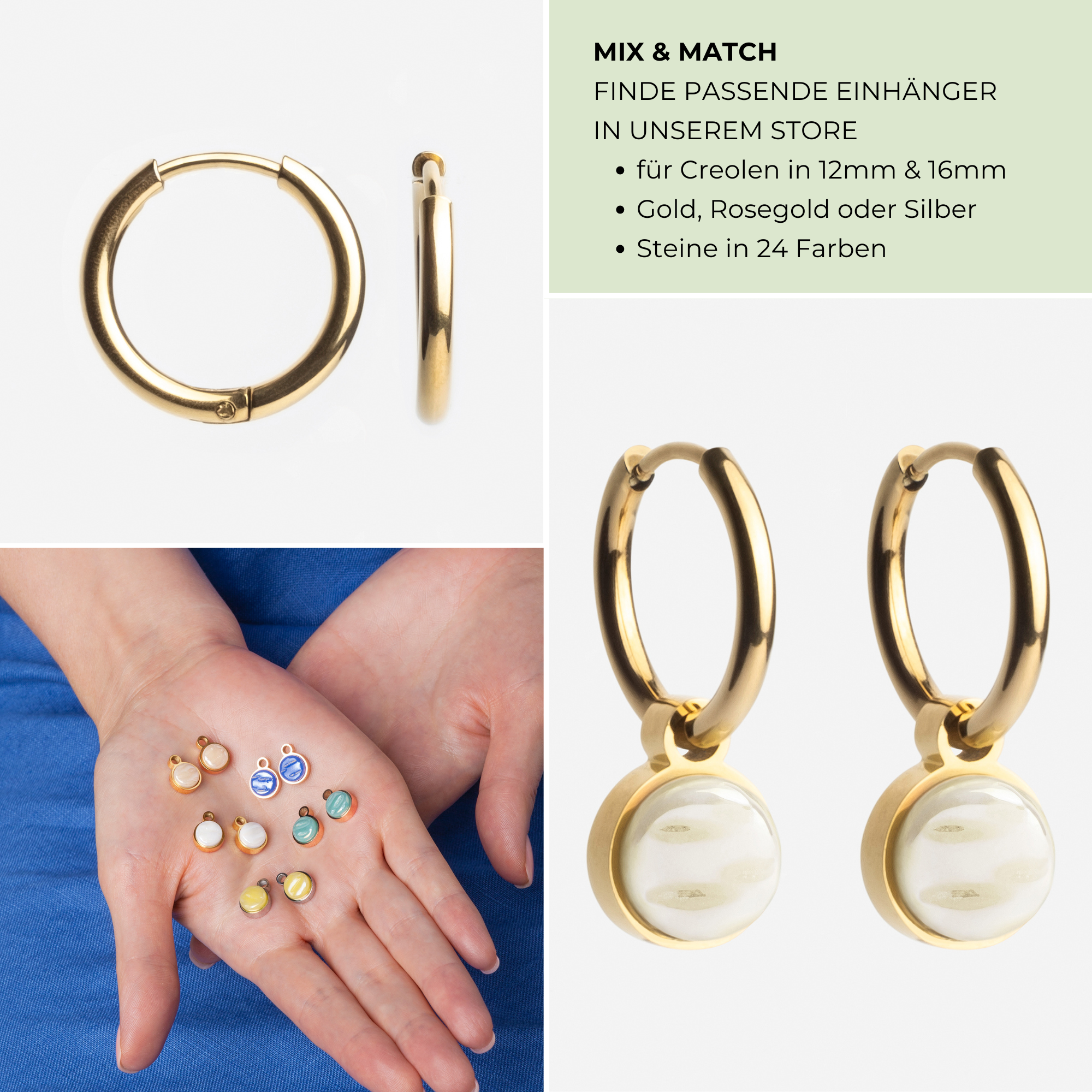 Foto von Stainless steel basic hoop earrings • Waterproof earrings