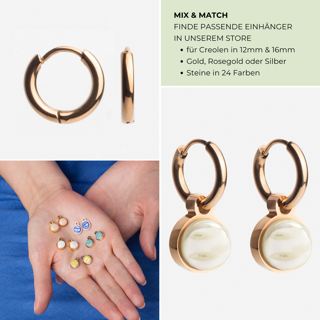 Foto von Stainless steel basic hoop earrings • Waterproof earrings