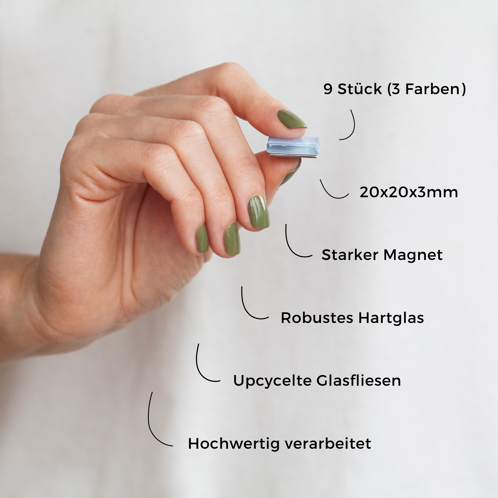 Foto von Deko Magnete aus Glas • Set aus 9 Magneten