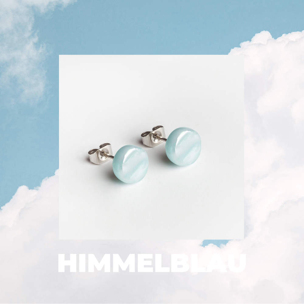 Foto von Glasohrstecker in Perlmuttoptik • 8mm