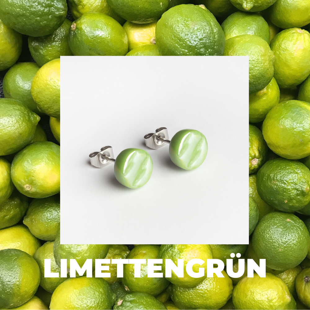 Foto von Glasohrstecker in Perlmuttoptik • 8mm