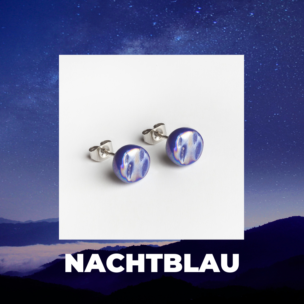 Foto von Glasohrstecker in Perlmuttoptik • 8mm