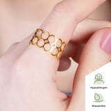 Foto von Verstellbarer Edelstahlring mit Kreiselementen