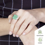 Foto von Square ring with 15mm stone • adjustable size
