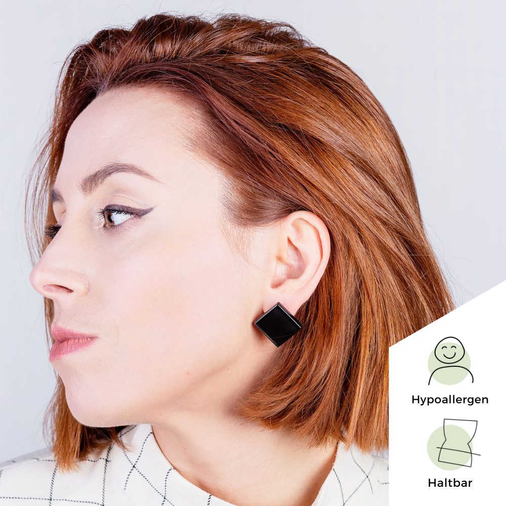 Foto von Statement Clip Ohrringe aus Glas • 20mm