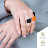 Foto von Square ring with 15mm stone • adjustable size