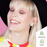 Foto von Quadratische Ohrclips aus Glas • 15mm