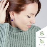 Foto von Geometrische Ohrringe aus Glas • 10mm