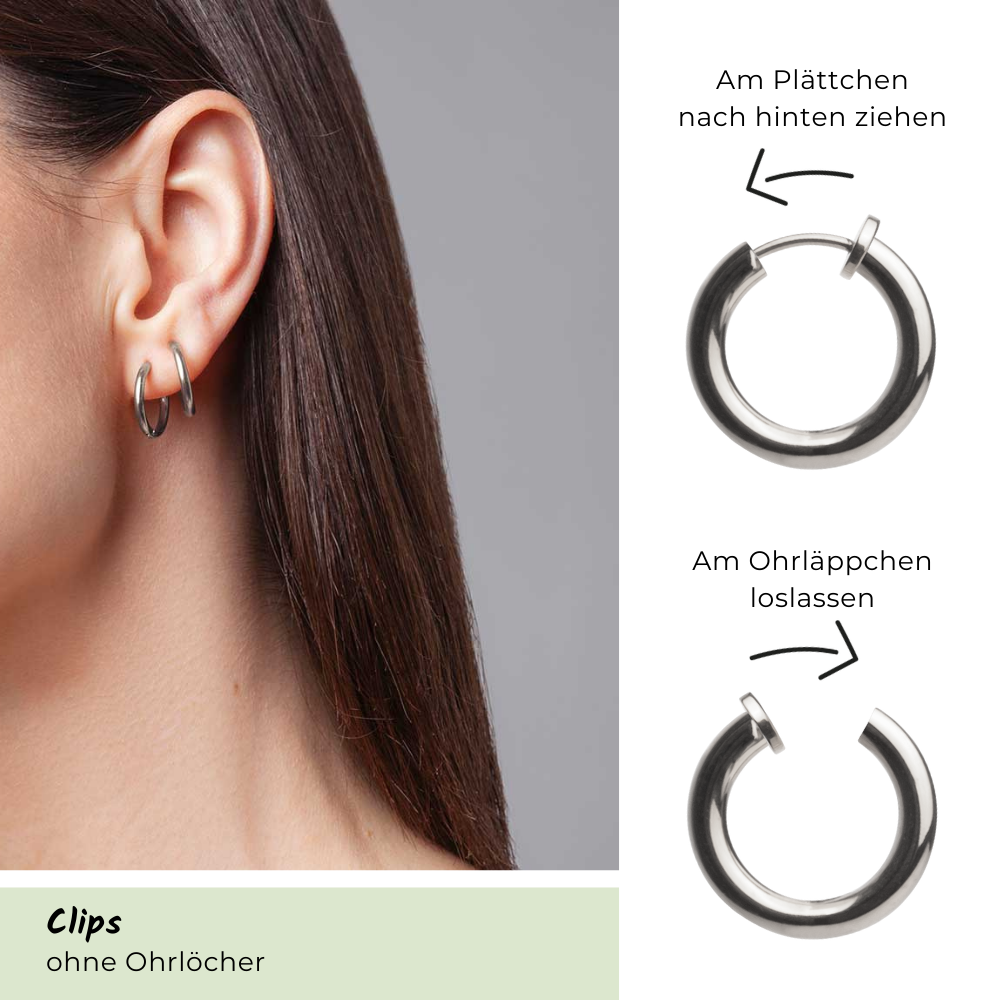 Foto von Basic hoop clip earrings • Minimalist earrings
