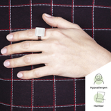 Foto von Square ring with 15mm stone • adjustable size