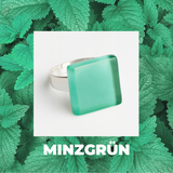 Foto von Square ring with 15mm stone • adjustable size