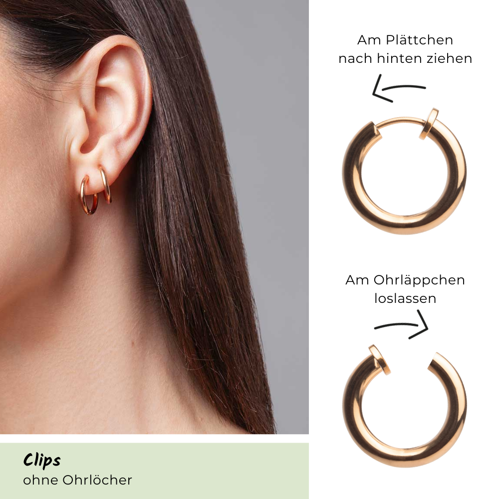 Foto von Basic hoop clip earrings • Minimalist earrings