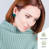 Foto von Statement Clip Ohrringe aus Glas • 20mm