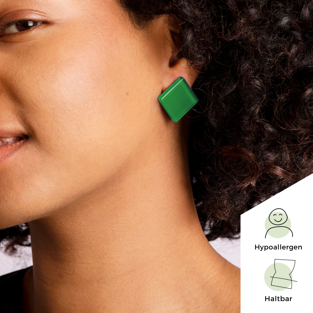 Foto von Statement Clip Ohrringe aus Glas • 20mm