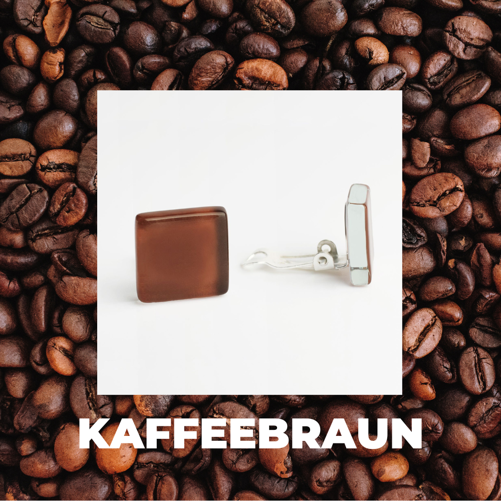 Foto von Quadratische Ohrclips aus Glas • 15mm