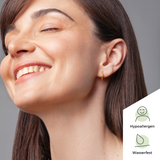 Foto von Edelstahl Creolen Basic • Wasserfeste Ohrringe