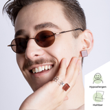 Foto von Square ring with 15mm stone • adjustable size