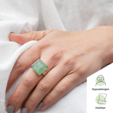 Foto von Square ring with 15mm stone • adjustable size