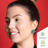 Foto von Statement Clip Ohrringe aus Glas • 20mm