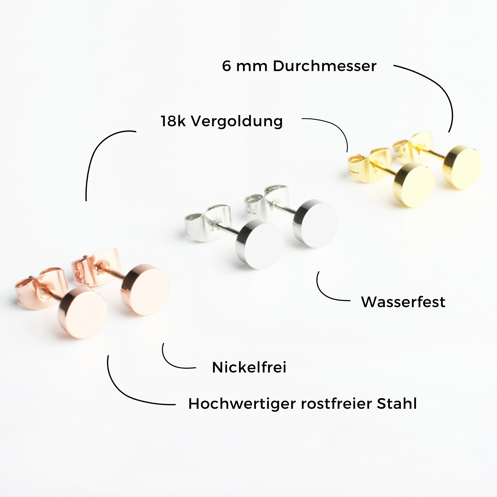 Foto von Kleine Ohrstecker mit Kreiselementen