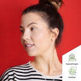 Foto von Glass stud earrings with a pearlescent finish • 8mm