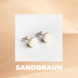 Foto von Glass stud earrings with a pearlescent finish • 8mm