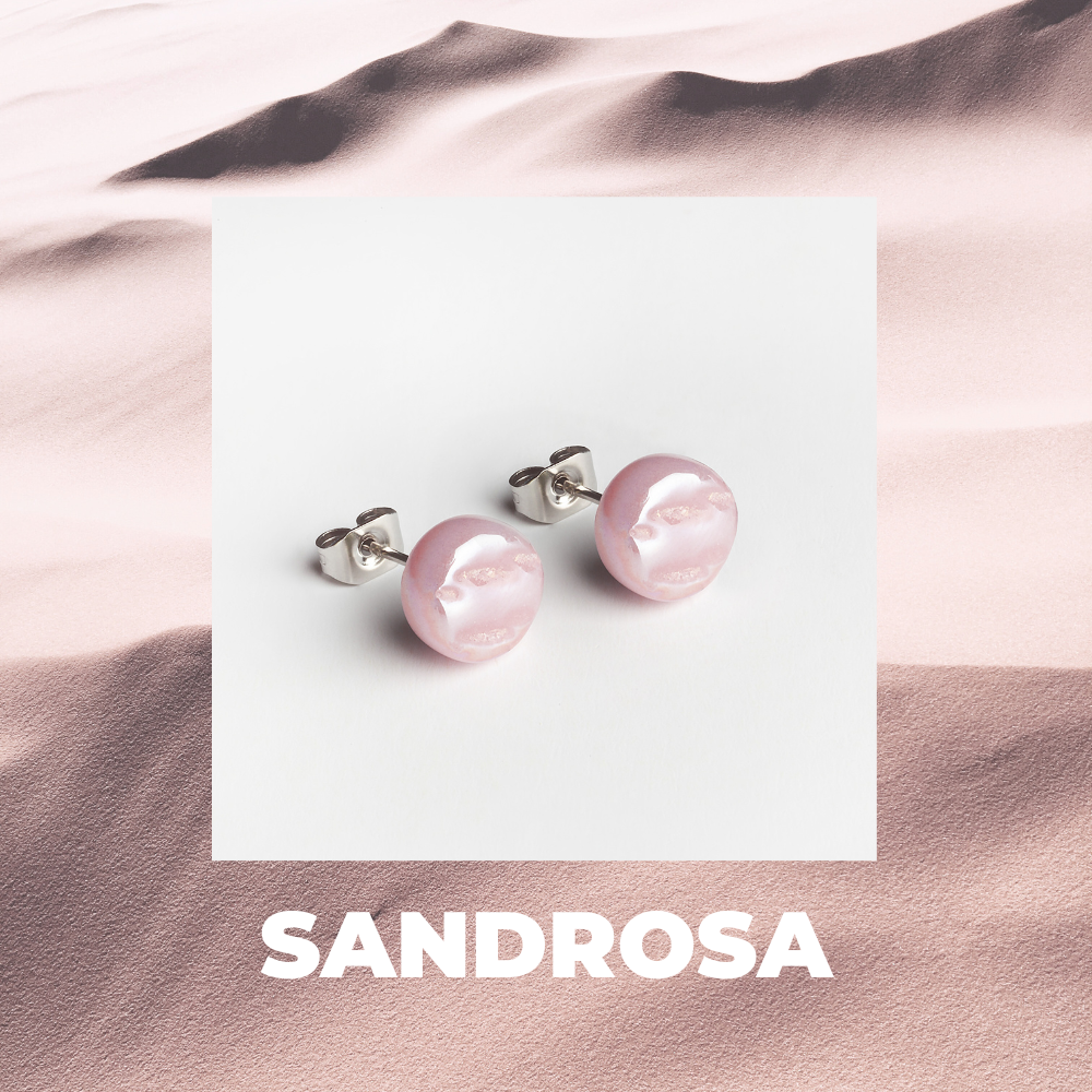 Foto von Glasohrstecker in Perlmuttoptik • 8mm