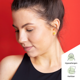 Foto von Glass stud earrings with a pearlescent finish • 8mm
