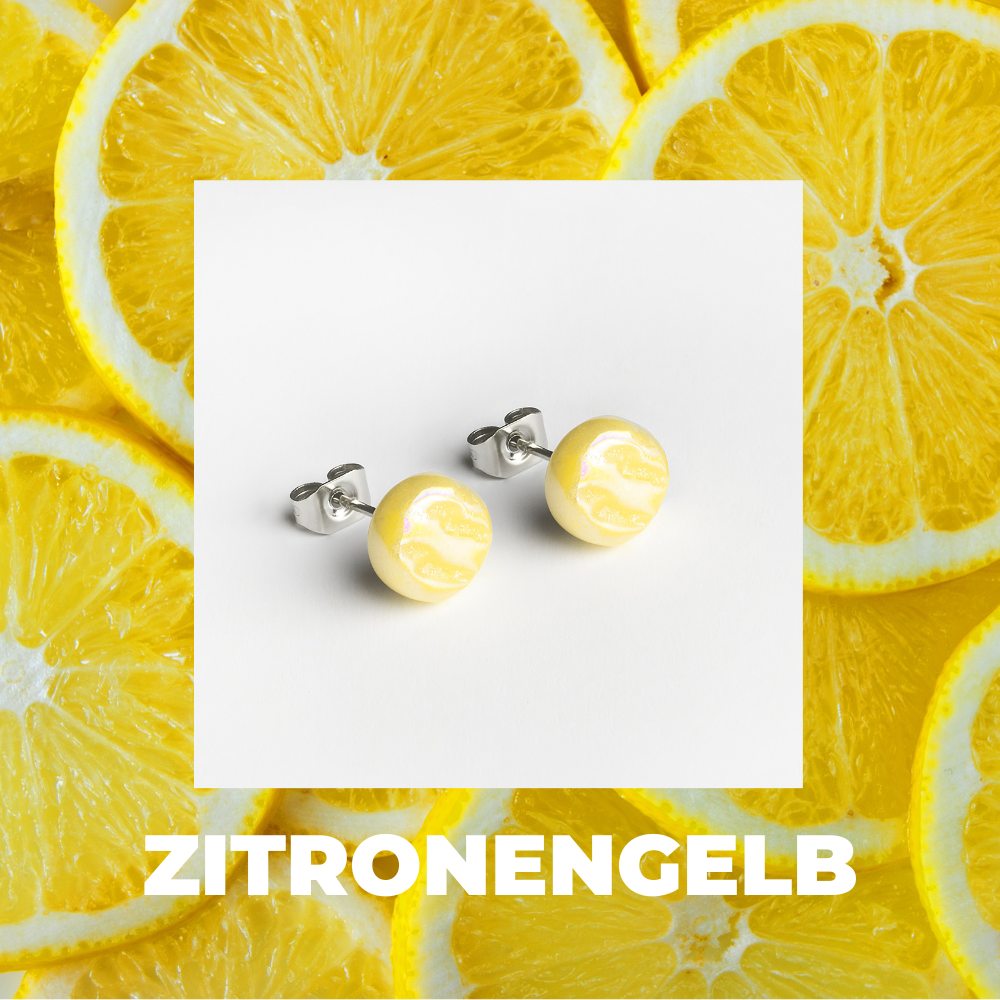 Foto von Glasohrstecker in Perlmuttoptik • 8mm