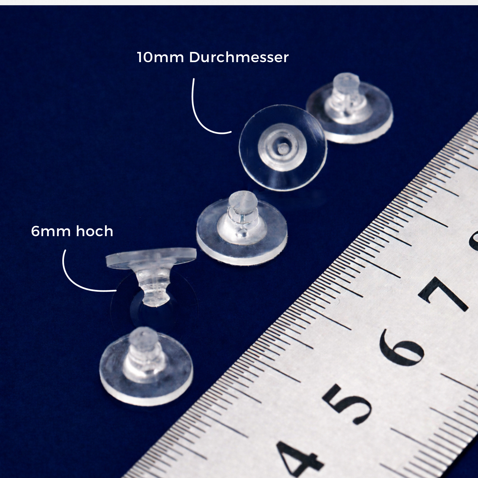 Foto von Silikon Stopper für Ohrstecker mit Platte