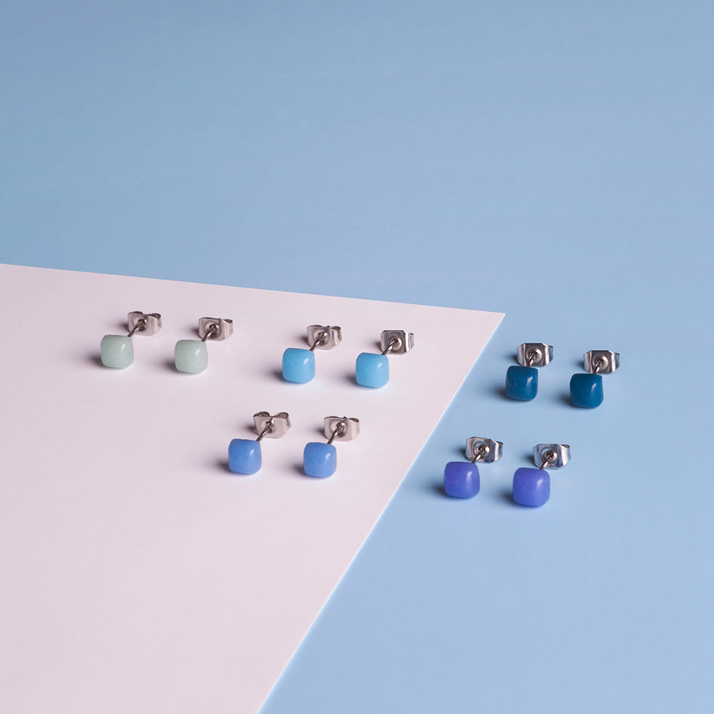 Foto von Geometrische Ohrringe 3er Set • 4mm