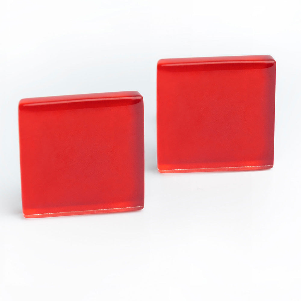 Foto von Statement Clip Ohrringe aus Glas • 20mm