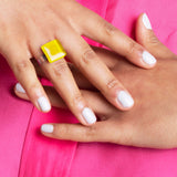 Foto von Square ring with 15mm stone • adjustable size