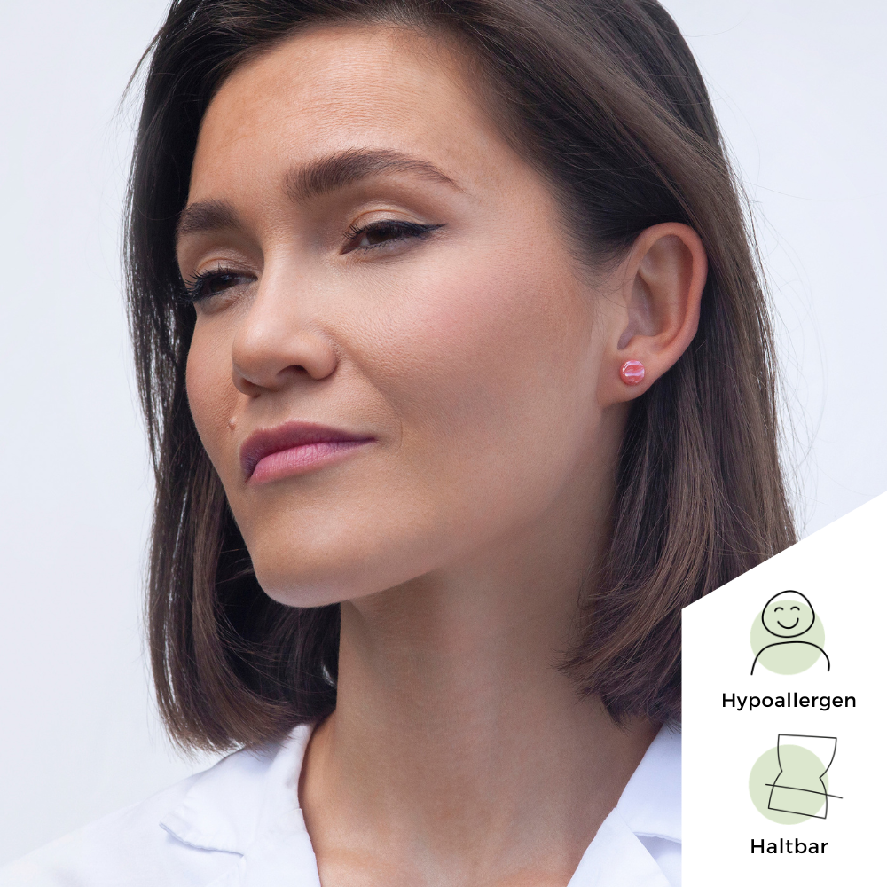 Foto von Glasohrstecker in Perlmuttoptik • 8mm