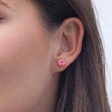 Foto von Glasohrstecker in Perlmuttoptik • 8mm