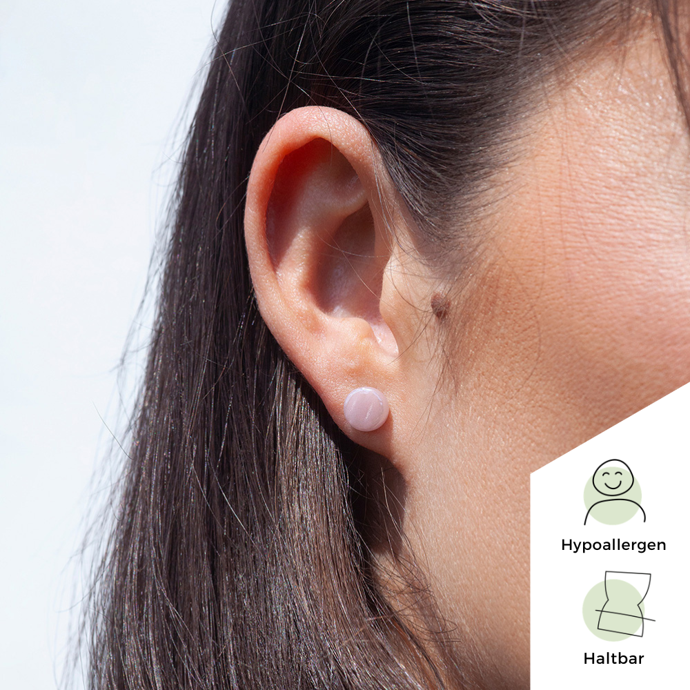 Foto von Glasohrstecker in Perlmuttoptik • 8mm