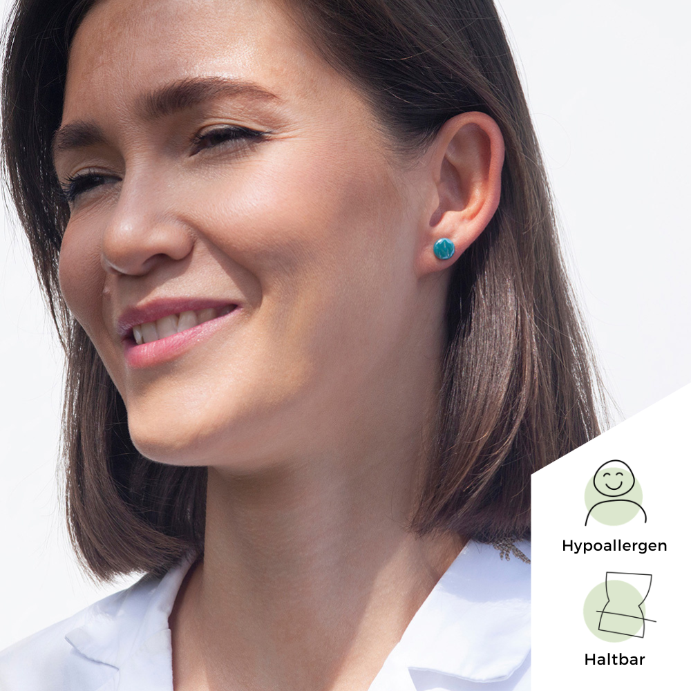 Foto von Glasohrstecker in Perlmuttoptik • 8mm