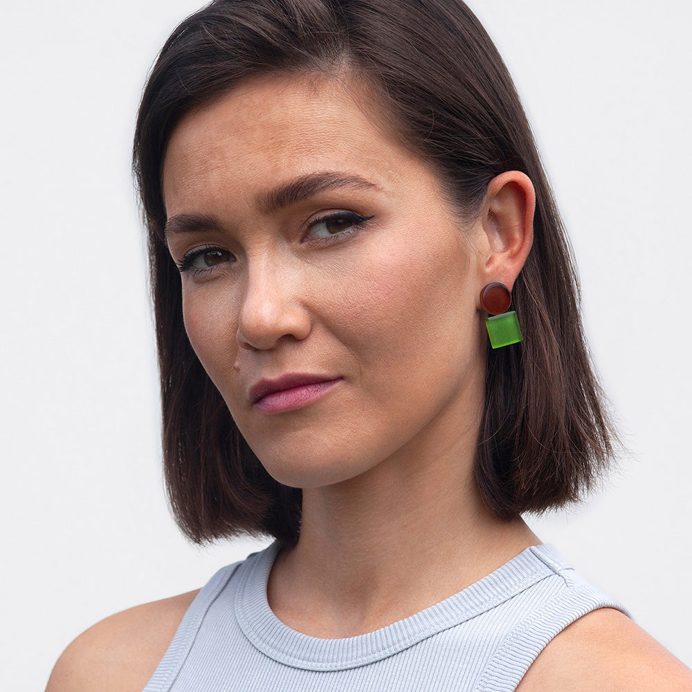 Foto von Geometrische Clip Ohrringe