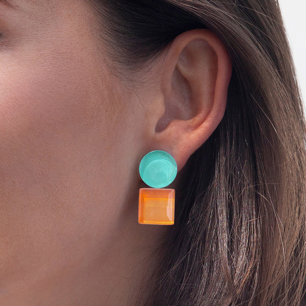 Foto von Geometrische Clip Ohrringe