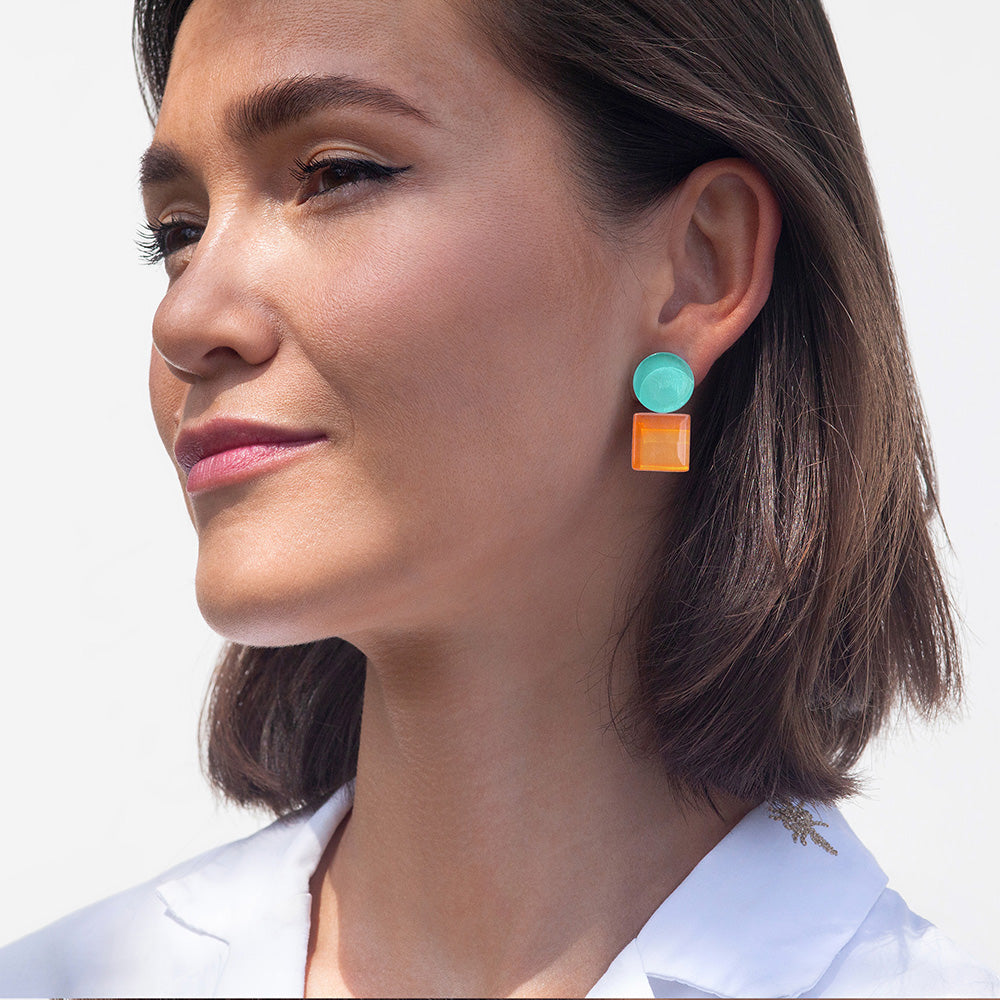 Foto von Geometrische Clip Ohrringe