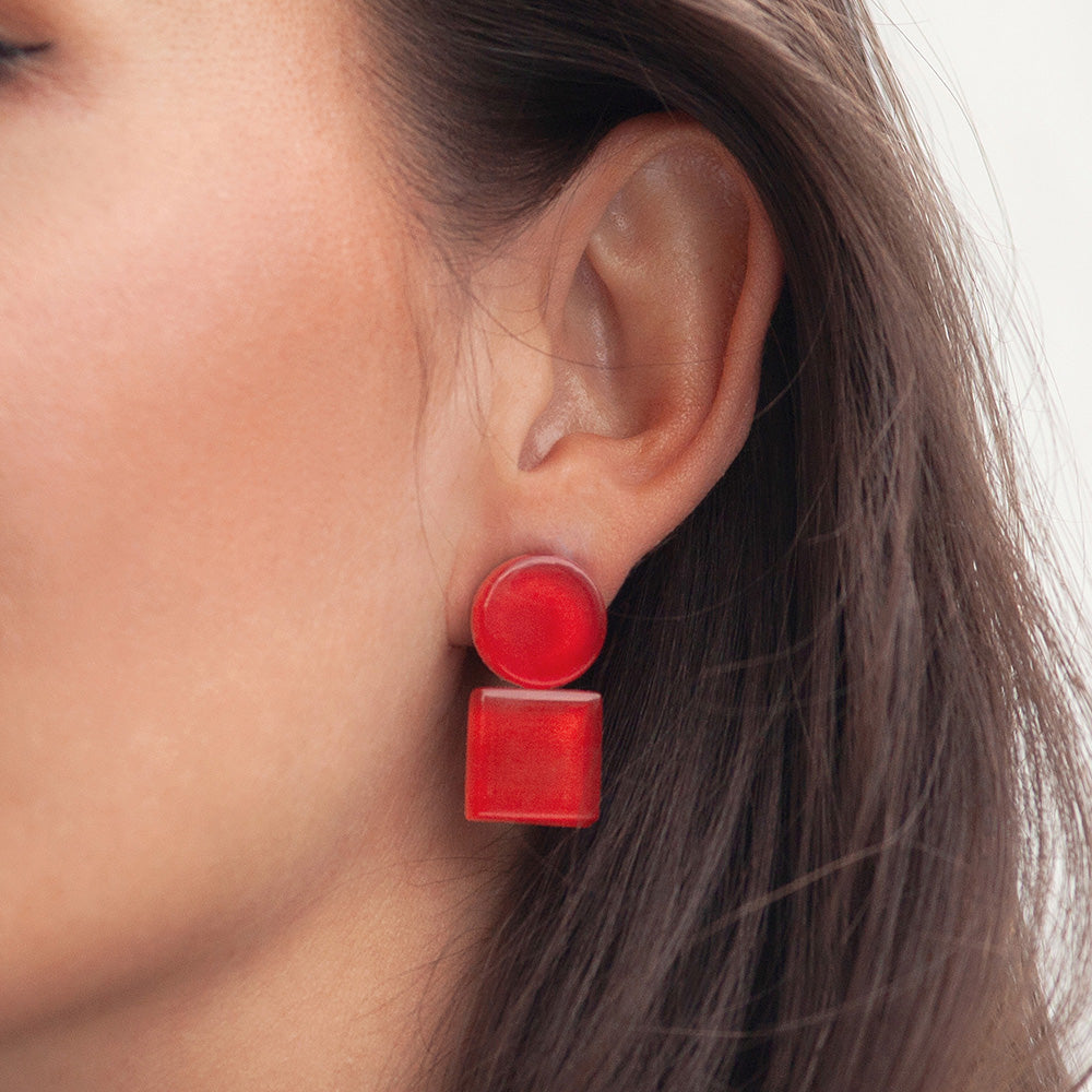 Foto von Geometrische Clip Ohrringe