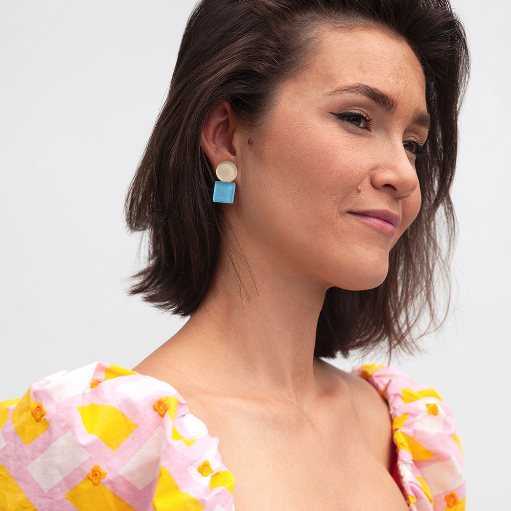 Foto von Geometrische Clip Ohrringe